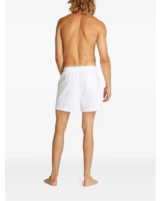 Short De Bain À Logo Imprimé Calvin Klein pour homme en coloris White