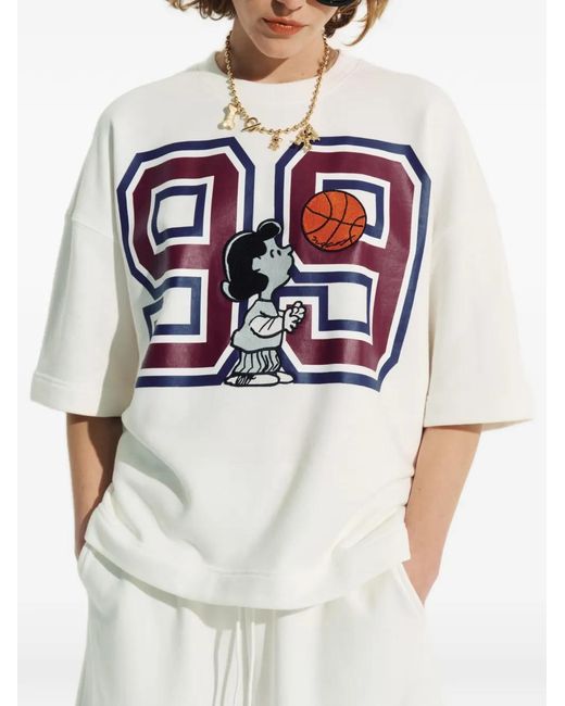 Essentiel Antwerp White X Peanuts Lucy-Print T-Shirt