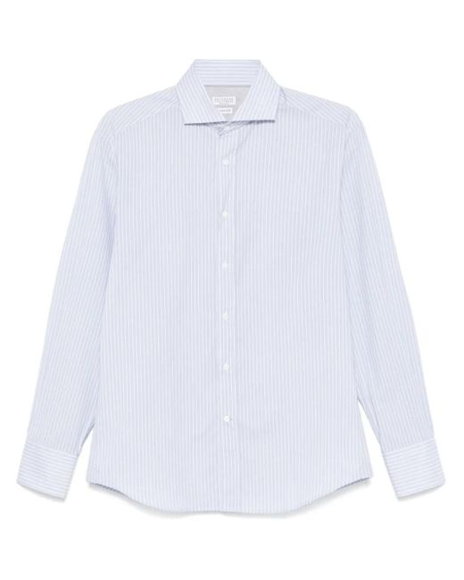 メンズ Brunello Cucinelli ストライプ シャツ White
