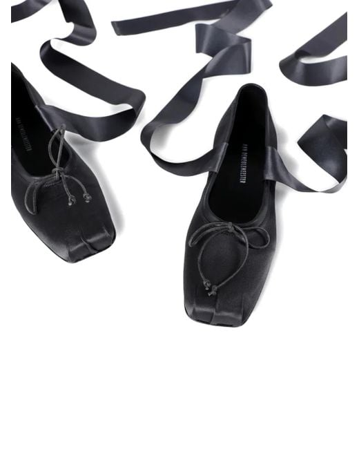 Ann Demeulemeester サテン フラットシューズ Gray