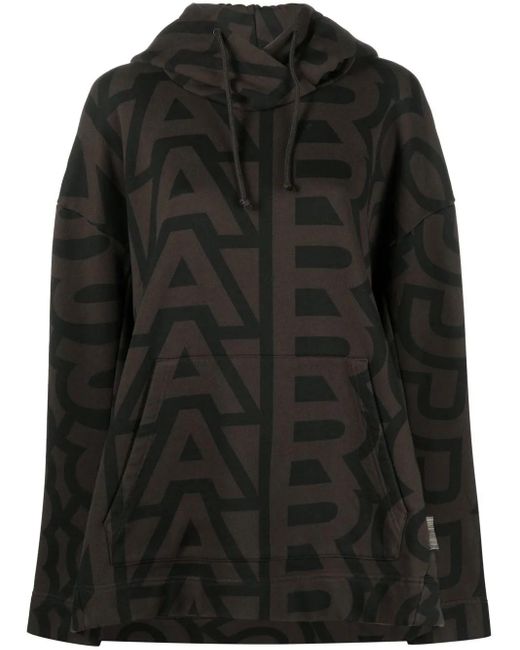 Marc Jacobs Black Monogram Oversized Drawstring Hoodie