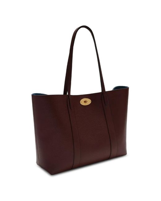 Mulberry Purple Bayswater Grained Tote Bag