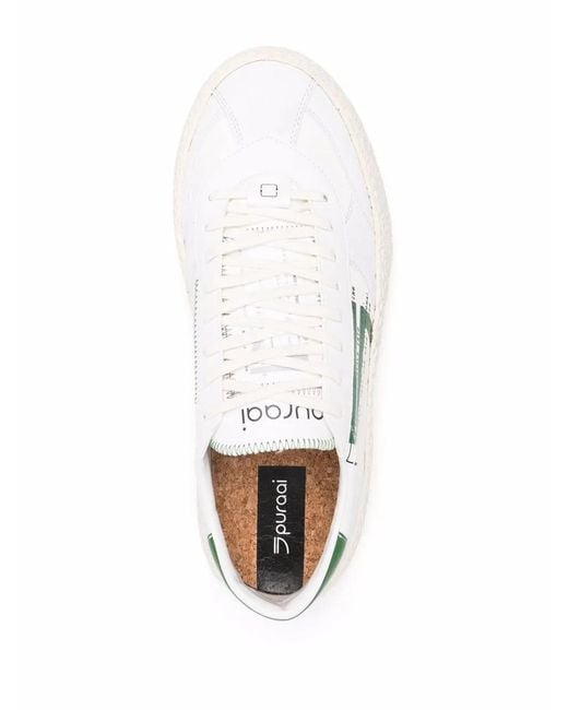 PURAAI White Slogan-Print Low Top Sneakers for men