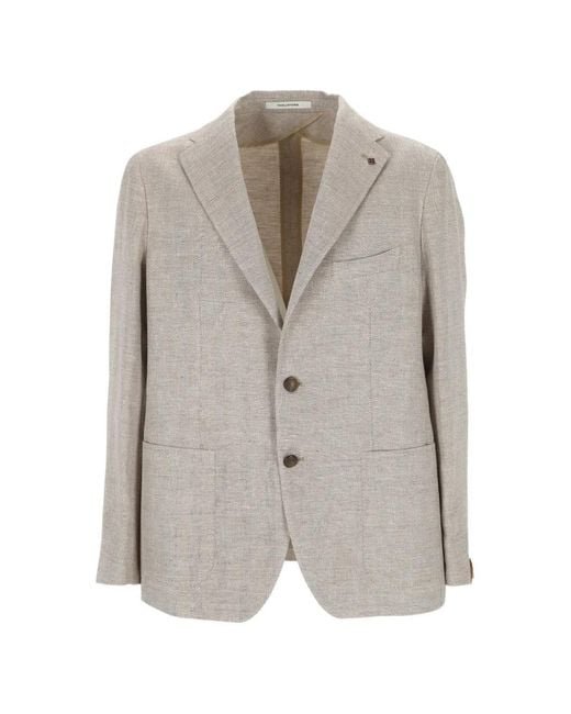 Tagliatore Gray Herringbone-Weave Blazer for men