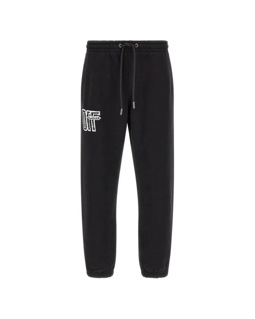 Off-White c/o Virgil Abloh Black Motion Arrow Cuffed Joggers for men