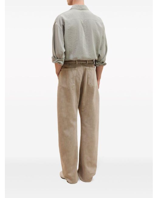 Lemaire Natural Twisted Belted Tapered Jeans