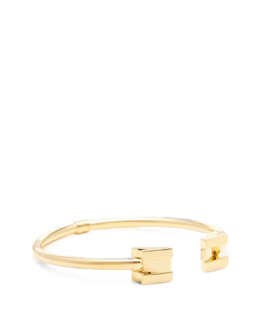 Elisabetta Franchi Metallic Necklace With Geometric Logo