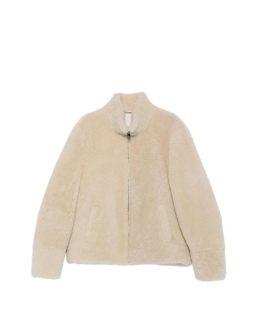 Eraldo Natural High-Neck Shearling Jacket for men