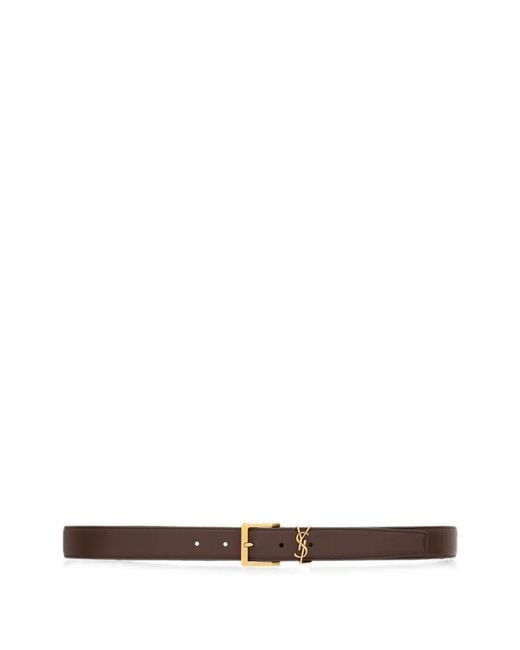 Saint Laurent White Cassandre Belt for men