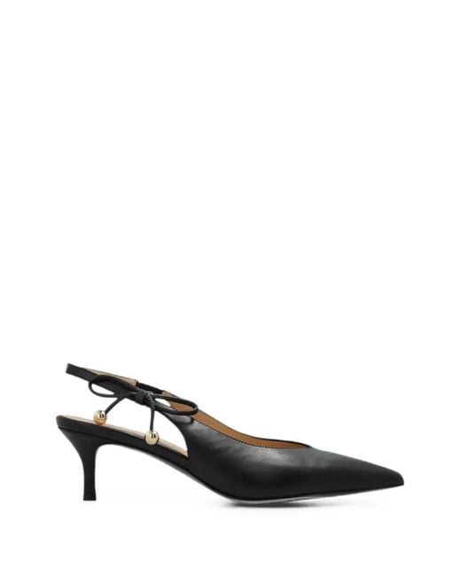 Furla Black Poppy Bow-Detail Slingback Pumps