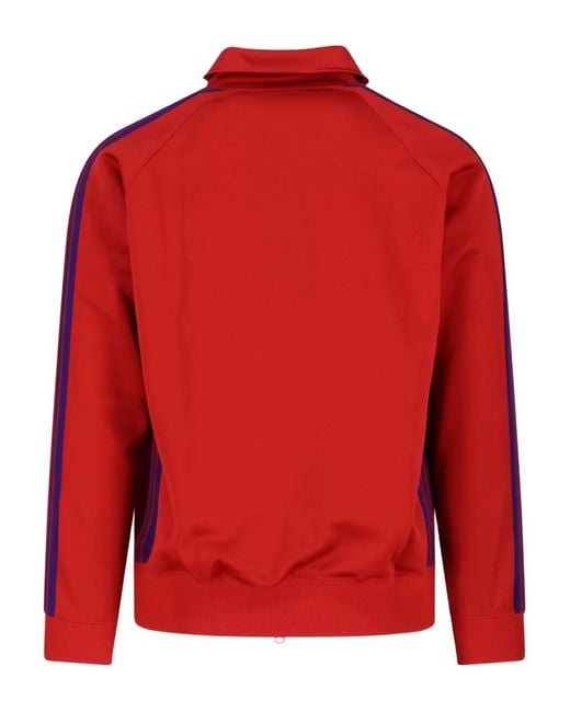 Needles Red Logo-Detail Striped Sweater for men