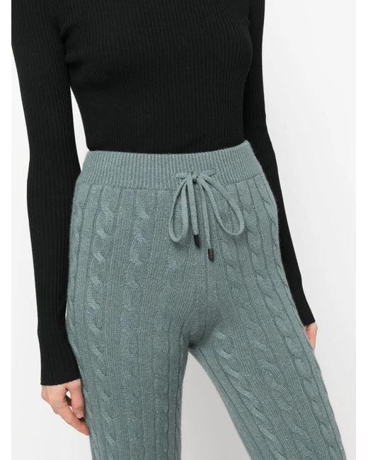 Peserico Blue Drawstring Chunky-Knit Trousers