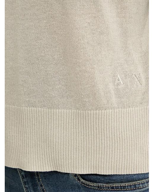 ARMANI EXCHANGE White Open-Back Ribbed-Trim Top