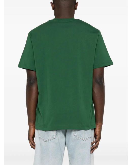 Lacoste Green Logo-Patch Cotton T-Shirt for men