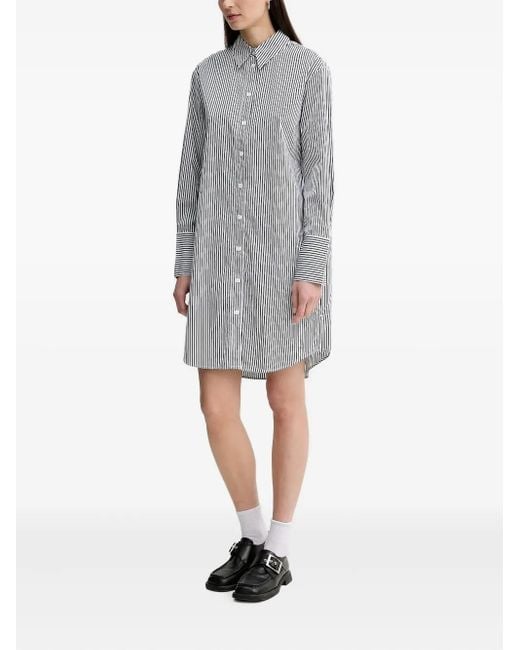 Marc O' Polo Gray Striped Mini Shirt Dress