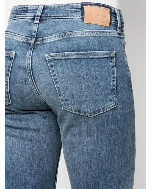 AG Jeans Blue Girlfriend Distressed Tapered Jeans