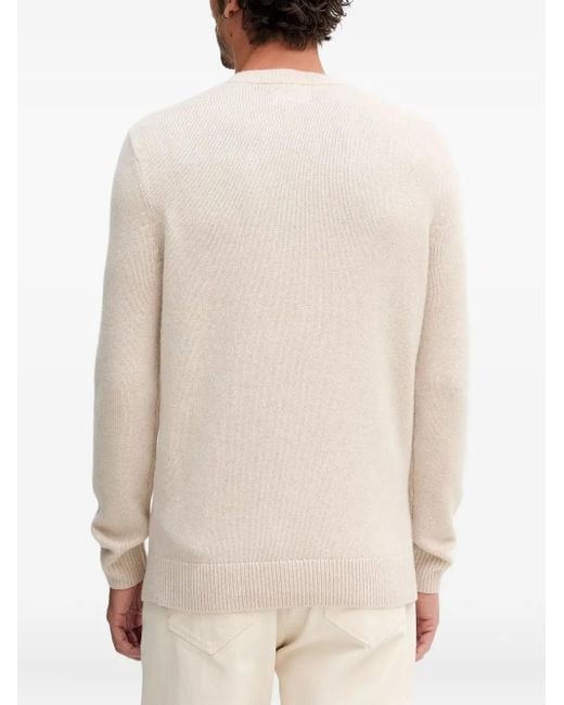 Barbour White Crew-Neck Sweater for men