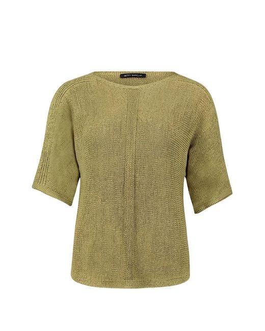Betty Barclay Green Fine-Knit Short-Sleeve Top