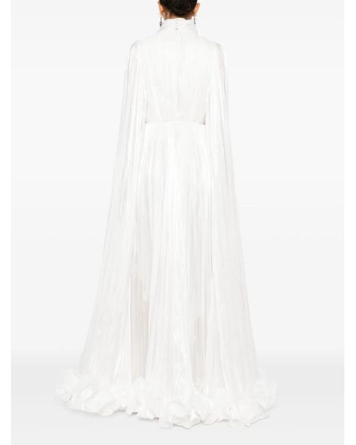 Ana Radu White Plissé Gown