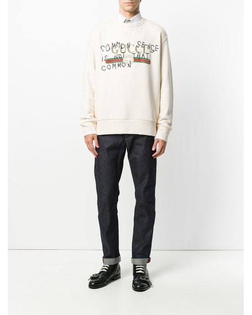 Gucci Cotton Common Sense Is Not That Common Sweatshirt in White for Men |  Lyst