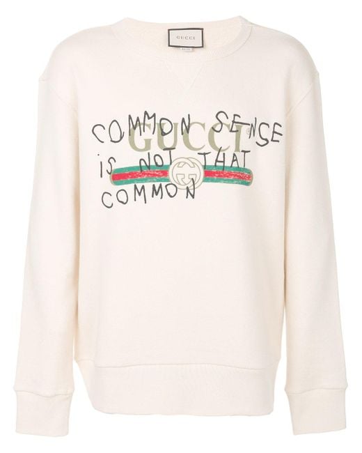 Gucci Common Sense Is Not That Common Sweatshirt in White for Men | Lyst