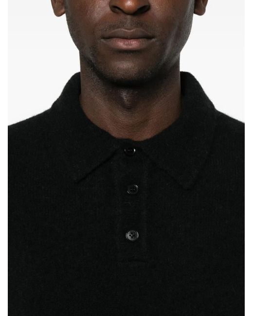 Roberto Collina Black Button-Up Polo Shirt for men