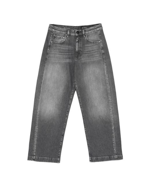 AG Jeans Gray Hattie Logo-Patch Jeans