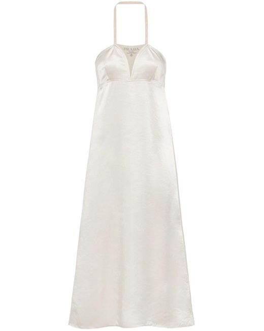 Prada White Satin Slip Dress