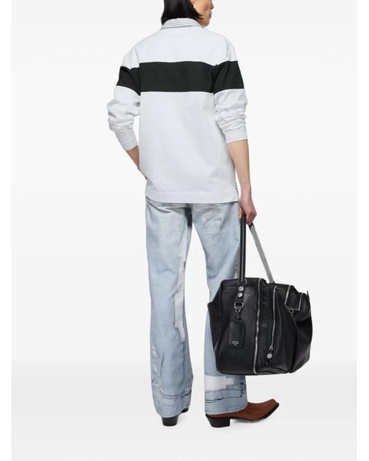Acne Gestreepte Polosweater in het White voor heren