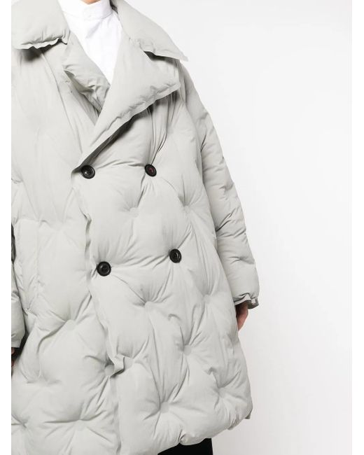 Maison Margiela Gray Peak Lapel Padded Coat for men