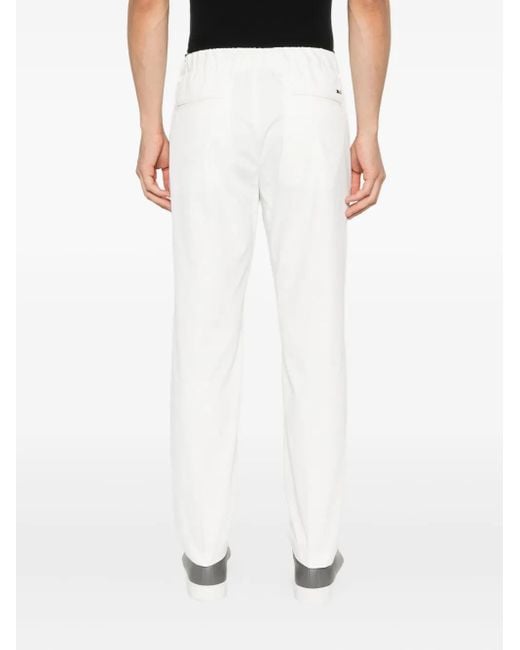 Herno White Drawstring-Waist Trousers for men