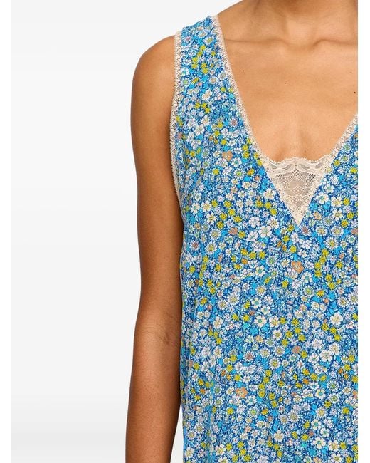 Zadig & Voltaire Blue Renzo Floral-Print Midi Dress