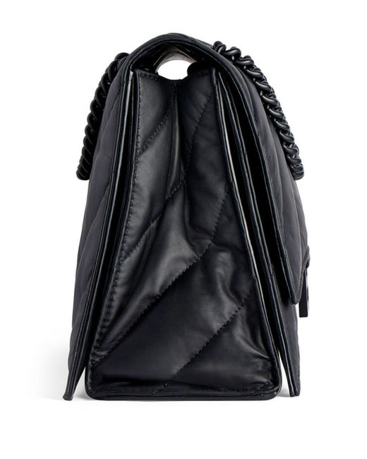 Balenciaga Black Medium Crush Chain-strap Quilted Shoulder Bag