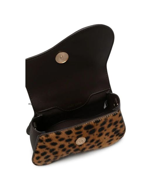 Cult Gaia Metallic Mini Kazia Nano Leopard-Print Crossbody Bag