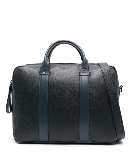 Doucal's Black Grained Leather Briefcase for men