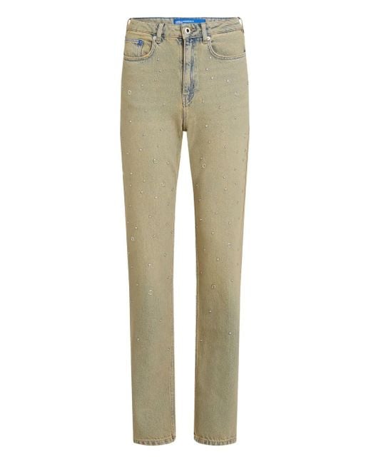 Karl Lagerfeld Natural Gerade Jeans mit Perlen