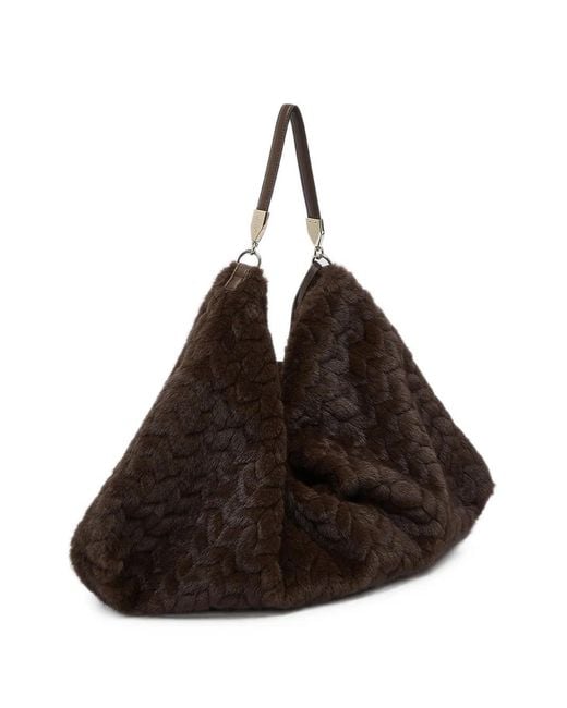 Liu Jo Black Large Faux-Fur Bag