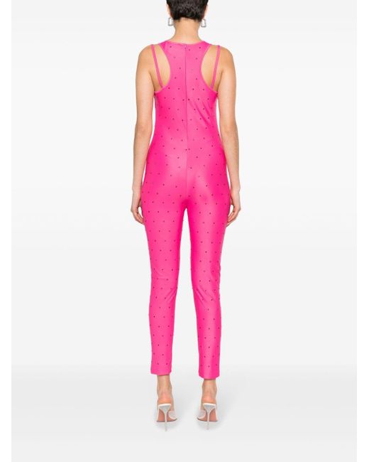 Versace ビジュートリム ホルターネック ジャンプスーツ Pink