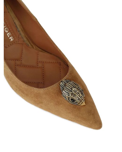 Kurt Geiger Brown 85Mm Belgravia Eagle Court Pointed Heeld Pumps