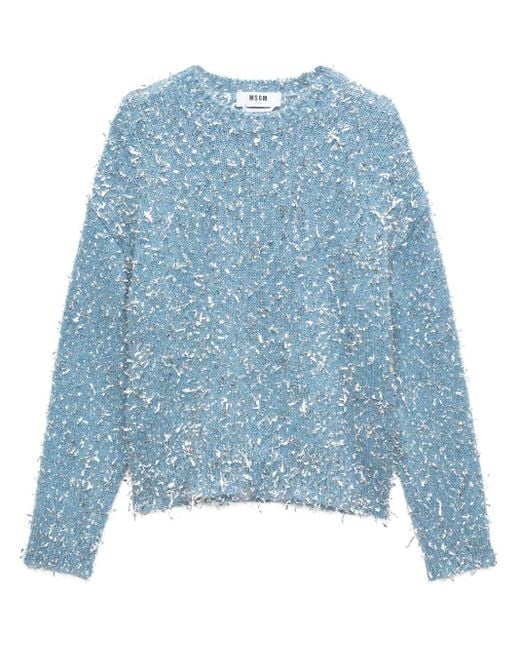 Pull À Bords Francs MSGM en coloris Blue