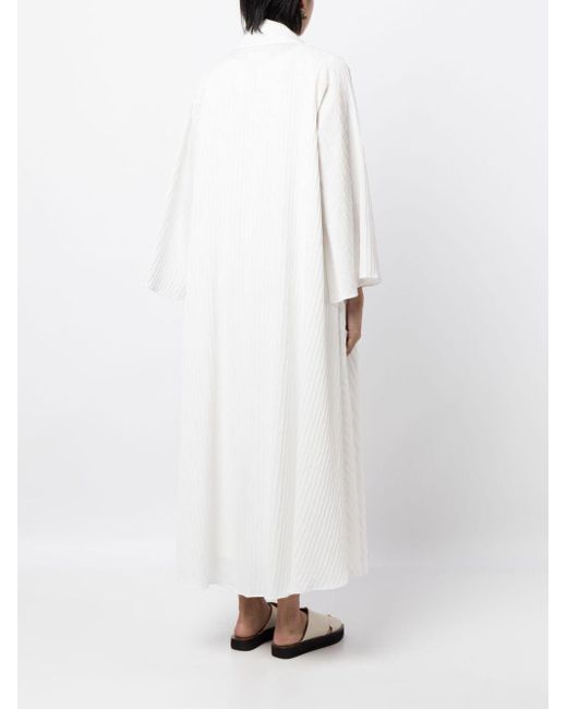 Bambah White Plissé Two-piece Kaftan Dress