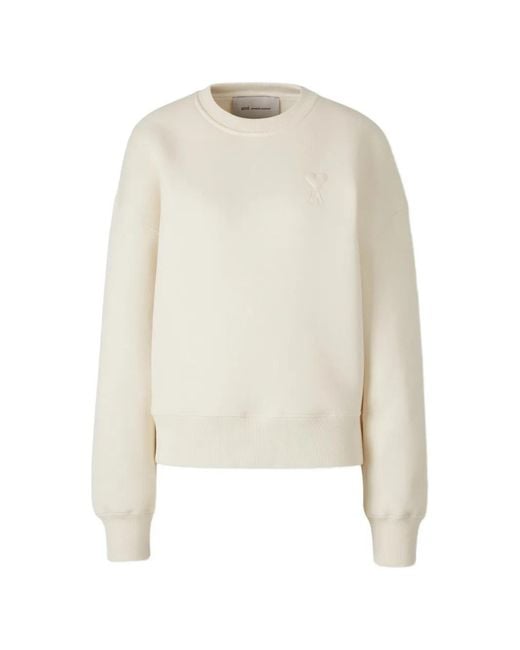 AMI White Cotton Sweater