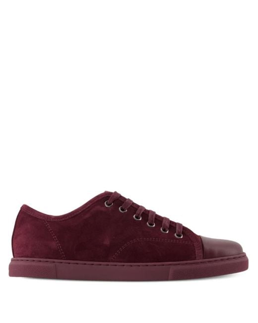 Lanvin Purple Suede Leather Sneakers