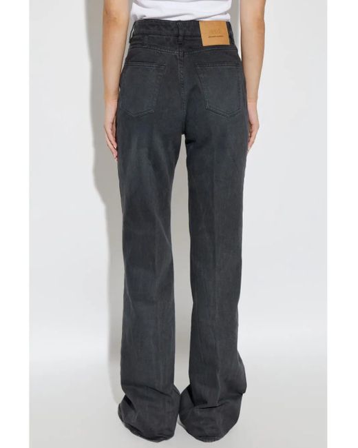 AMI Blue Cotton Wide-Leg Jeans