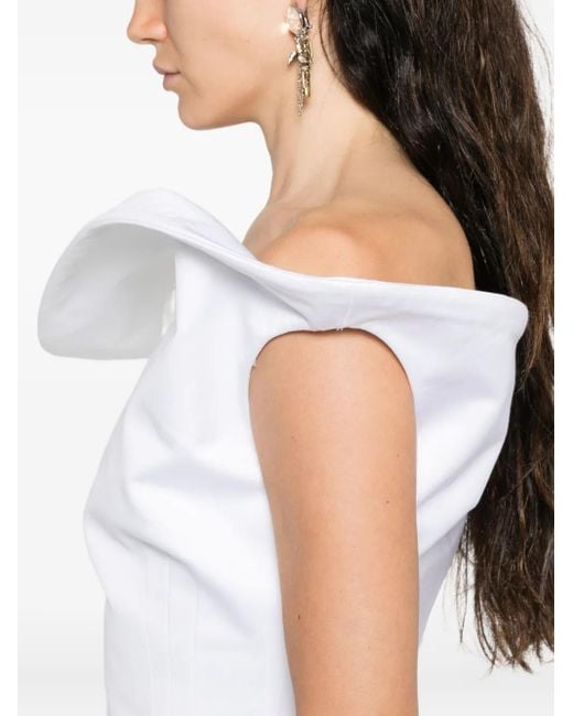 Magda Butrym White Cropped Blouse