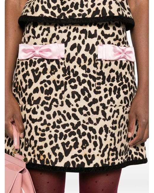 Valentino Garavani Black Animalier Bow-Detail Mini Skirt
