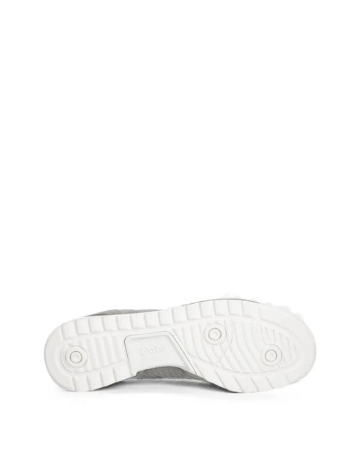Polo Ralph Lauren White Logo-Embroidered Panelled Sneakers for men