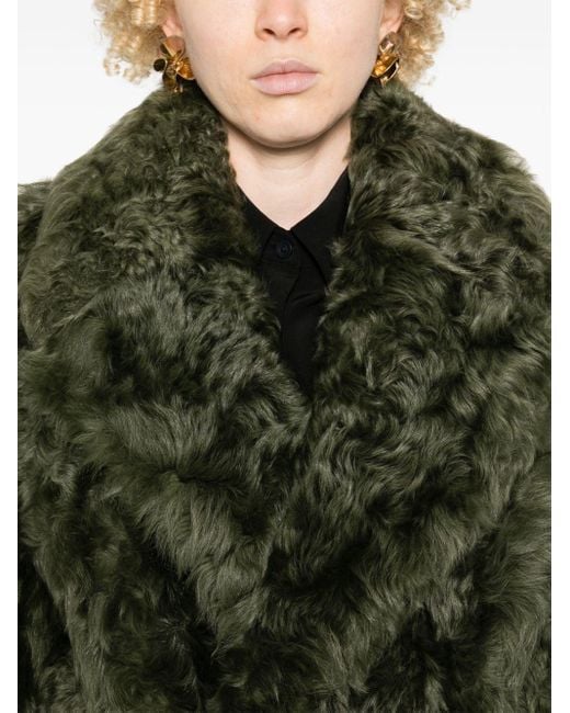 Fabiana Filippi Green Shearling Coat