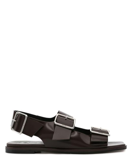 Aeyde Black Tekla Buckled Leather Sandals