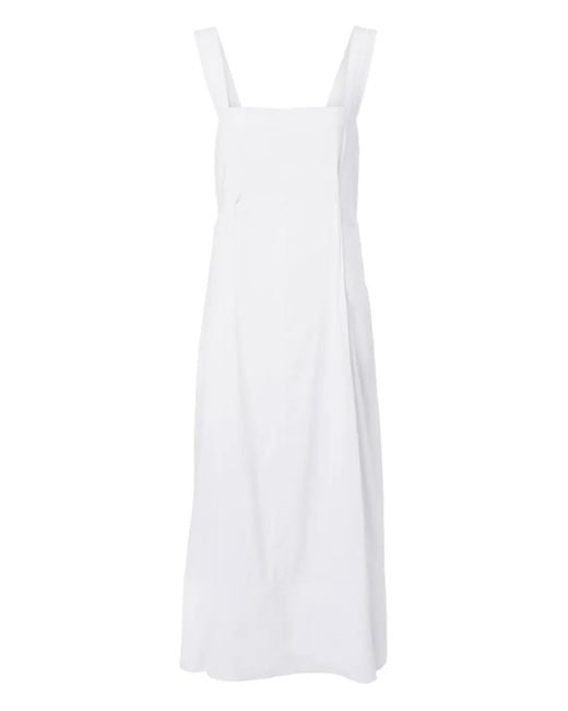 Vince White Square-Neck Midi Dress